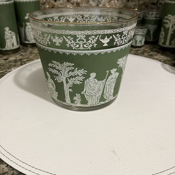 Wedgwood Hellenic Grecian Rare Ice Bucket Green Jasperware style - Picture 5 of 5